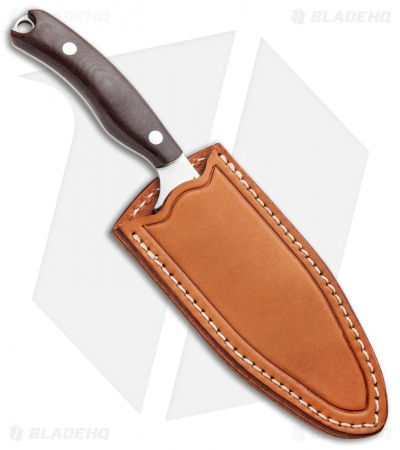 Bark River JX6 Companion Fixed Blade Knife Burgundy Canvas Micarta (3.5" Satin)