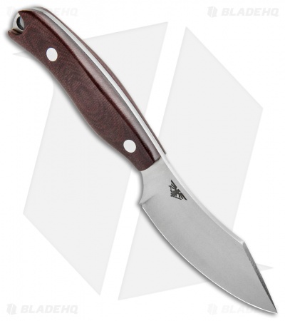 Bark River JX6 Companion Fixed Blade Knife Burgundy Canvas Micarta (3.5" Satin)