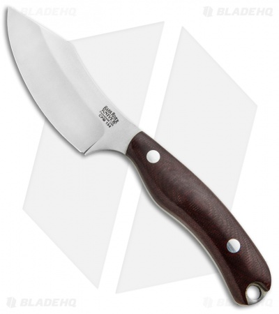 Bark River JX6 Companion Fixed Blade Knife Burgundy Canvas Micarta (3.5" Satin)