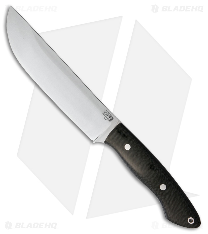 Bark River Kalahari Camp II Fixed Blade Knife Black Canvas Micarta (12" Satin)