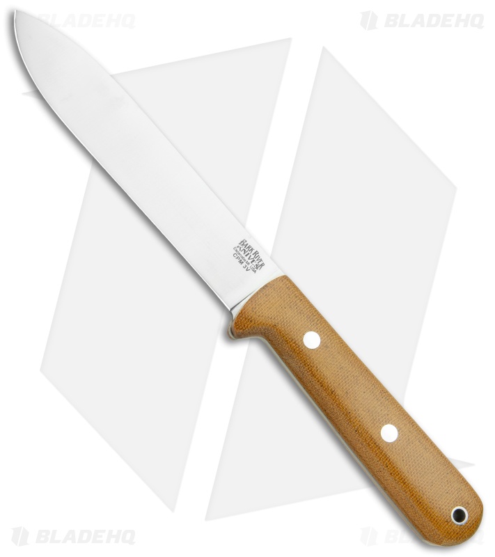Bark River Kephart Fixed Blade Knife Natural Micarta (5" Satin 3V)