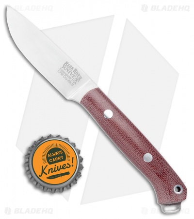 Bark River Little Creek  Burgundy Micarta  (2.5" Satin Cru Wear) 01-061M-Bu