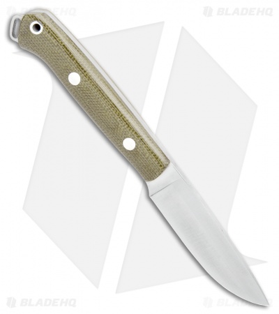 Bark River Little Creek Green Canvas Micarta  (2.5" Satin Cru Wear) 01-061M-GC