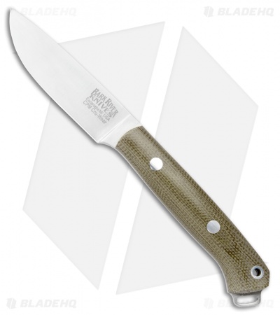 Bark River Little Creek Green Canvas Micarta  (2.5" Satin Cru Wear) 01-061M-GC