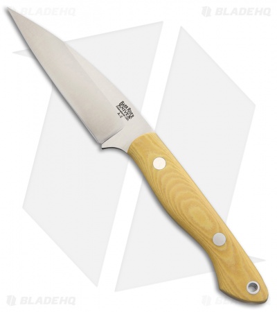 Bark River Mini Bush Seax Fixed Blade Knife Antique Ivory Micarta (3.75" A-2)