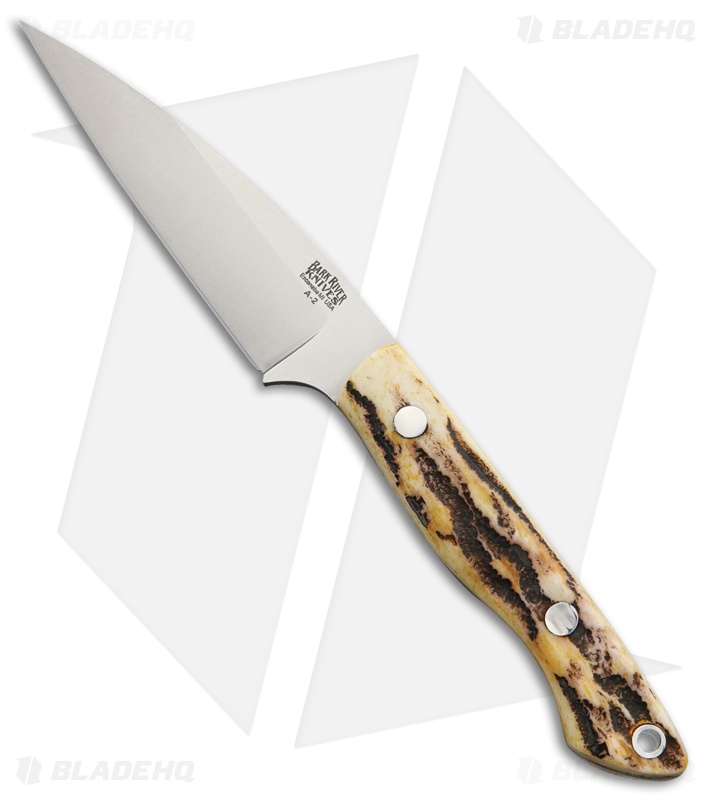 Bark River Mini Bush Seax Fixed Blade Knife Antique Stag