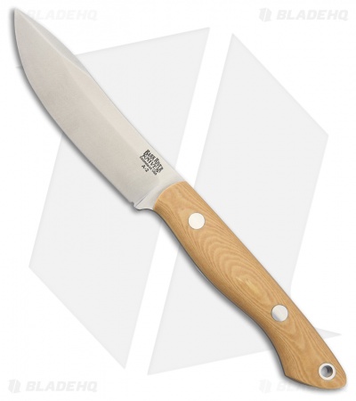 Bark River Mini Kalahari Fixed Blade Knife Antique Ivory Micarta (3.75"Satin)