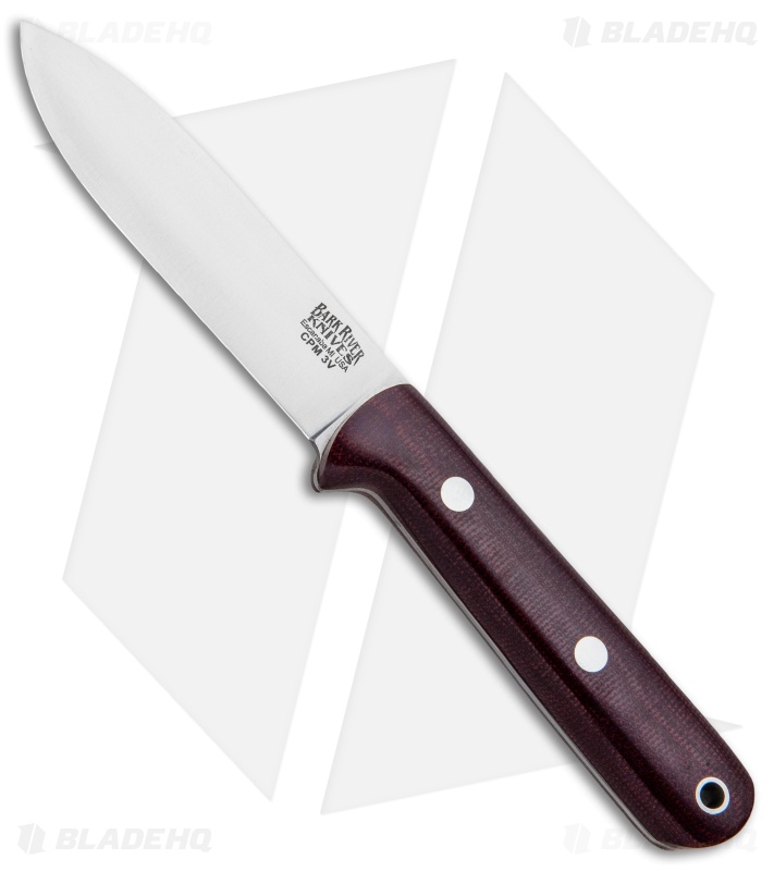 Bark River Mini Kephart Fixed Blade Knife Burgandy Canvas Blade HQ