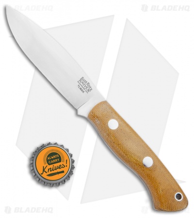 Bark River Mini Tundra Fixed Blade Knife Elmax Natural Micarta (4" Satin)