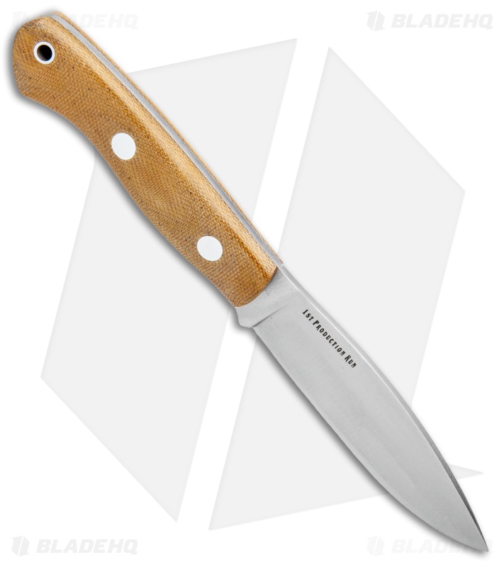 Bark River Mini Tundra Fixed Blade Knife Elmax Natural Micarta (4" Satin)