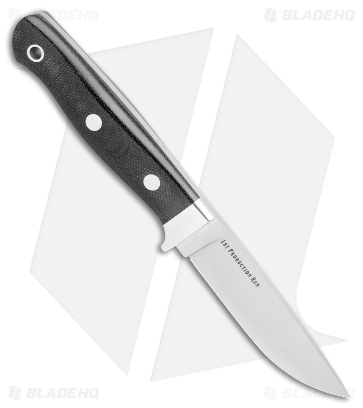 Bark River Mountaineer II Fixed Blade Knife Black Micarta (3.5" Satin)