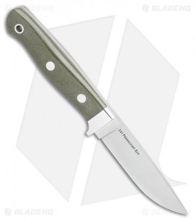 Bark River Mountaineer II Fixed Blade Knife Green Micarta (3.5" Satin)