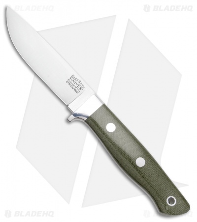 Bark River Mountaineer II Fixed Blade Knife Green Micarta (3.5" Satin)