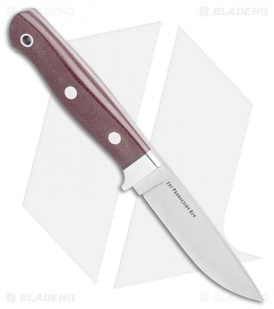 Bark River Mountaineer II Fixed Blade Knife Burgundy Micarta (3.5" Satin)