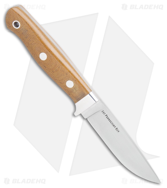 Bark River Mountaineer II Fixed Blade Knife Natural Micarta (3.5" Satin)
