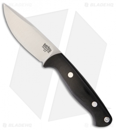 Bark River North Country EDC Fixed Blade Knife Black Canvas Micarta (3.5" A-2)