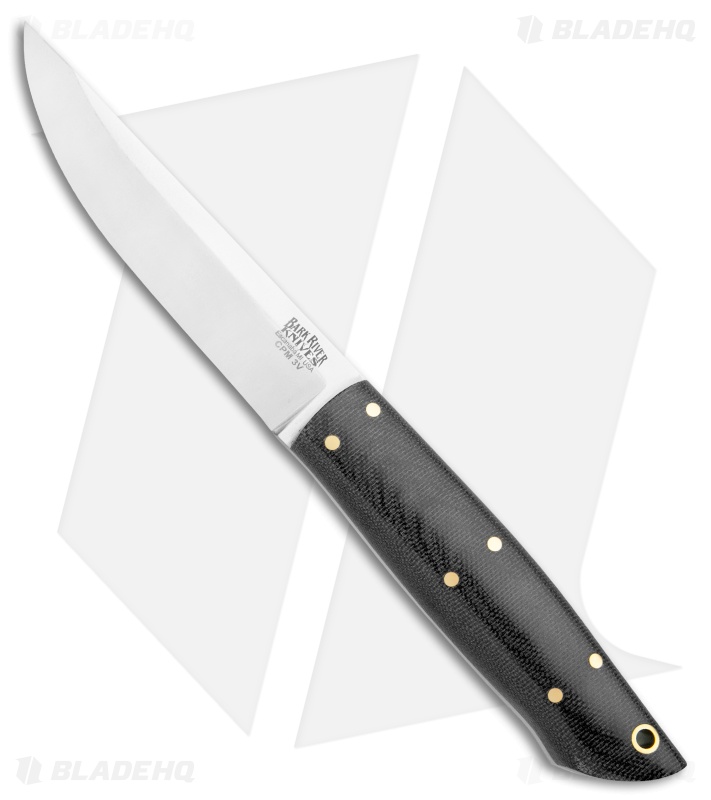 Bark River Puukko Fixed Blade Knife Black Canvas Micarta (4.375" Satin 3V)
