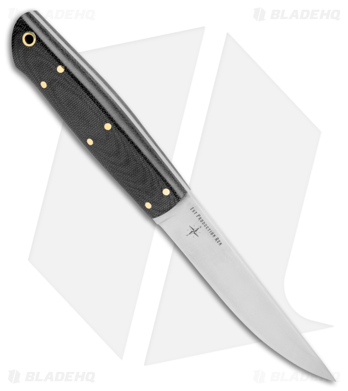 Bark River Puukko Fixed Blade Knife Black Canvas Micarta (4.375" Satin 3V)