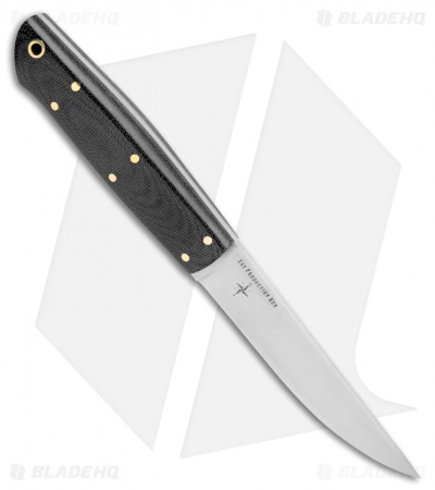Bark River Puukko Fixed Blade Knife Black Canvas Micarta (4.375" Satin 3V)