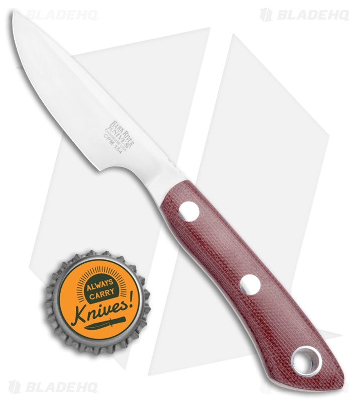 Bark River Rascal II Fixed Blade Knife Burgundy Canvas Micarta (3.1" Satin)