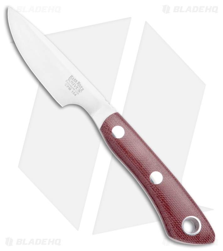 Bark River Rascal II Fixed Blade Knife Burgundy Canvas Micarta (3.1" Satin)