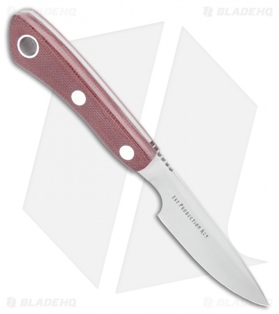 Bark River Rascal II Fixed Blade Knife Burgundy Canvas Micarta (3.1" Satin)