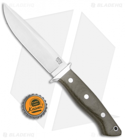 Bark River Sandstorm Fixed Blade Knife Green Canvas Micarta (5" Satin)