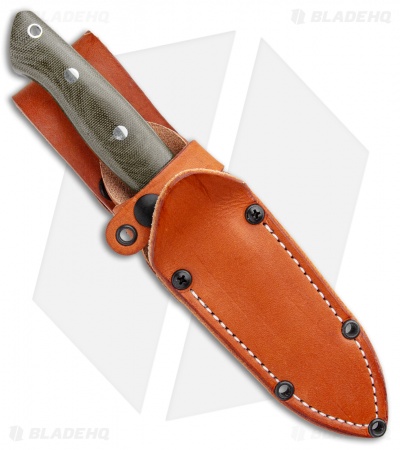 Bark River Sandstorm Fixed Blade Knife Green Canvas Micarta (5" Satin)