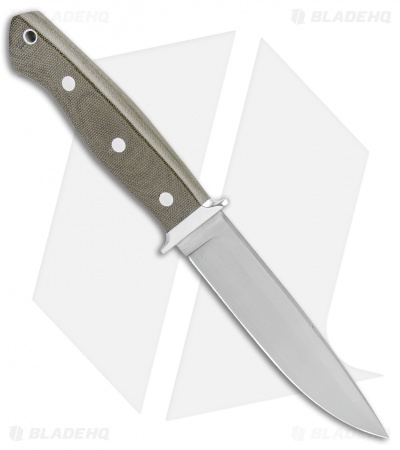 Bark River Sandstorm Fixed Blade Knife Green Canvas Micarta (5" Satin)