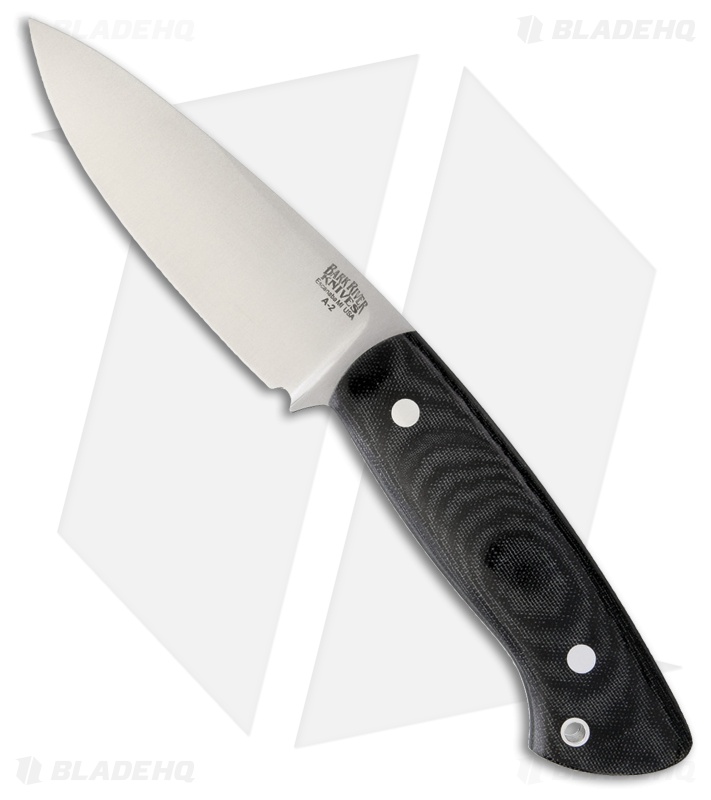 Bark River Santos Fixed Blade Knife Black Canvas Micarta (4.125 