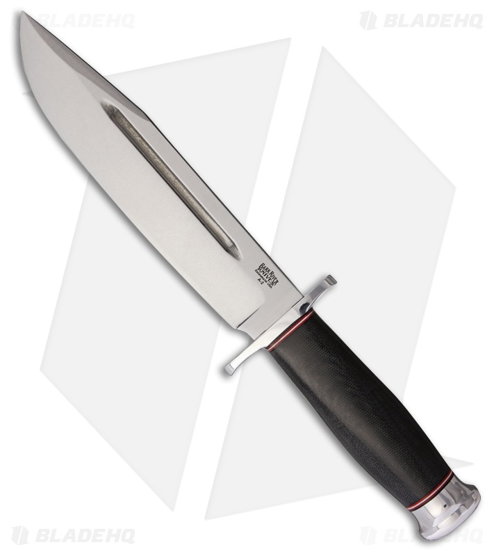 Bark River Teddy II Fixed Blade Knife Black Canvas Micarta (8" A2 Satin)