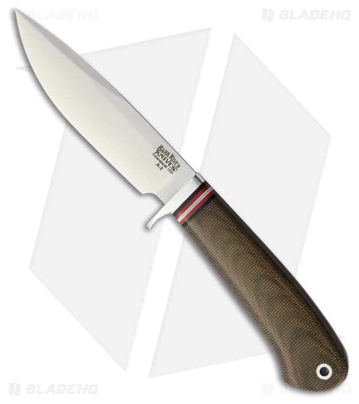 Bark River Ultra Lite Hunter 2 Fixed Blade Knife Green Micarta (4.125" Satin)