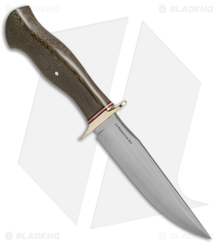 Bark River Vest Pocket Bowie C Fixed Blade Knife Green Micarta (5.375" Satin)