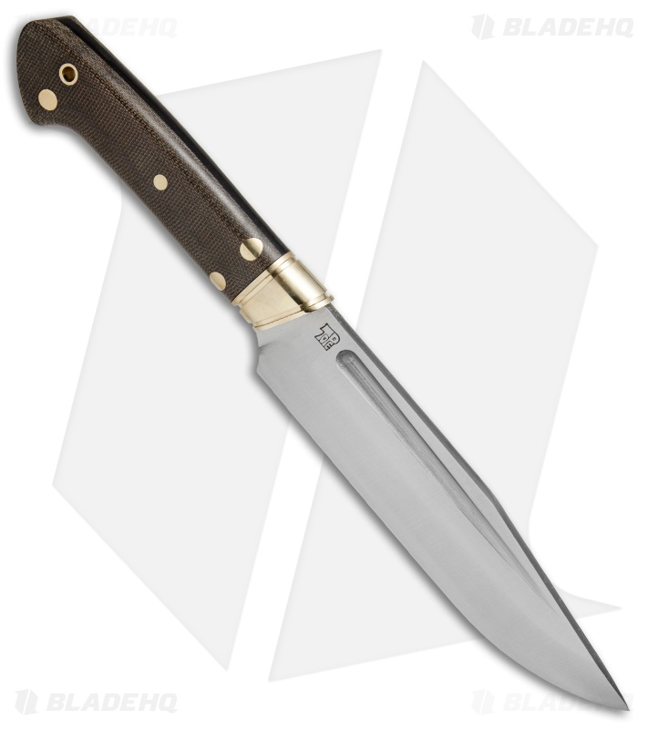 Bark River Vidarr Fixed Blade Knife Green Canvas Micarta (6.125" Satin)