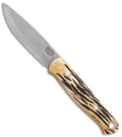 Bark River Bushcrafter Knife Jimped / Antique Stag Bone (3.875" Satin)