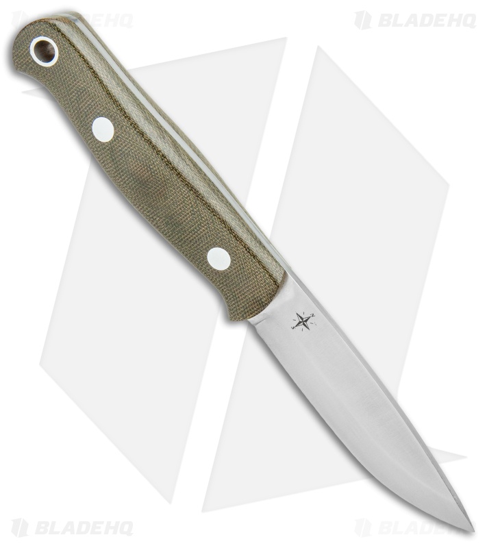 Bark River Bushcrafter Fixed Blade OD Green Canvas Micarta (3.875" Satin CPM-3V)