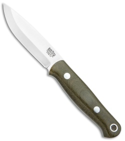 Bark River Bushcrafter Fixed Blade OD Green Canvas Micarta (3.875" Satin CPM-3V)