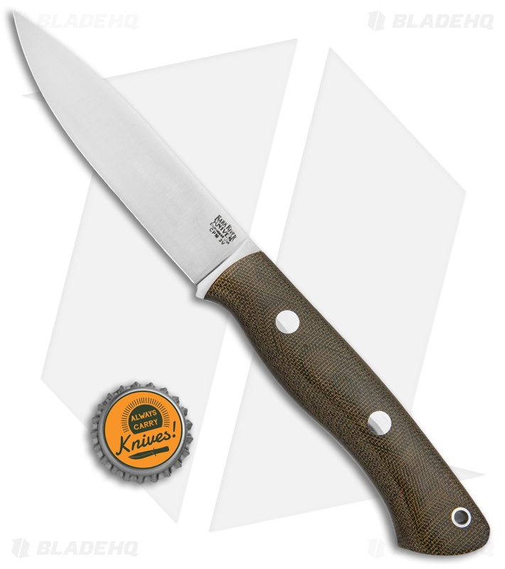 Bark River Knives Aurora Bushcraft Knife Green Canvas Micarta (4.5