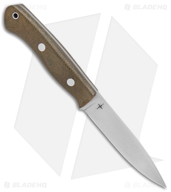 Bark River Knives Aurora Bushcraft Knife Green Canvas Micarta (4.5