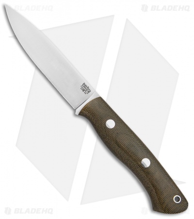 Bark River Knives Aurora Bushcraft Knife Green Canvas Micarta (4.5