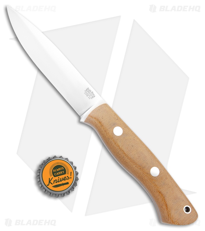 Bark River Knives Aurora Bushcraft Knife Natural Canvas Micarta
