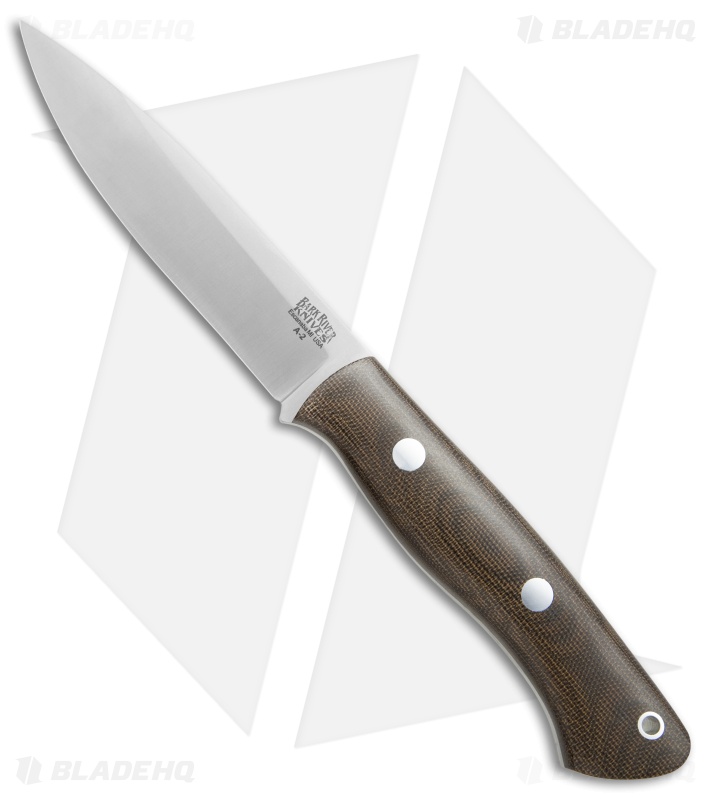 Bark River Knives Aurora Bushcraft Knife Green Canvas Micarta (4.5