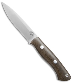 Bark River Knives Aurora Bushcraft Knife Green Canvas Micarta (4.5" Satin)