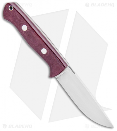 Bark River Bravo 1 Field Fixed Blade Knife Burgundy Canvas Micarta (4.25" Satin)