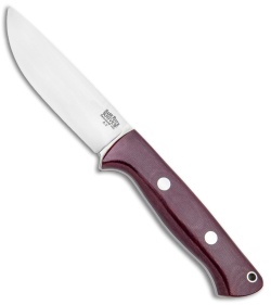 Bark River Bravo 1 Field Fixed Blade Knife Burgundy Canvas Micarta (4.25" Satin)