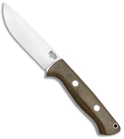 Bark River Bravo 1 Field Fixed Blade Knife Green Canvas Micarta (4.25" Satin)