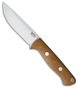 Bark River Bravo 1 Field Fixed Blade Knife Natural Canvas Micarta (4.25" Satin)