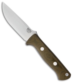 Bark River Bravo 1 LT Fixed Blade Knife Green Canvas Micarta (4.25" Elmax)