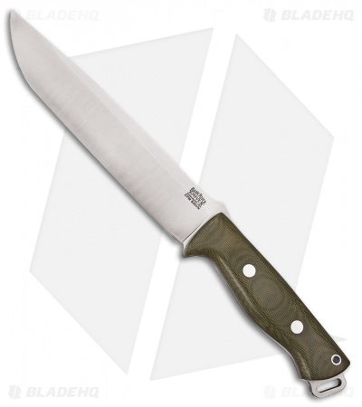 Bark River Bravo 2 Fixed Blade Knife Green Canvas Micarta (7" CPM-S35VN)