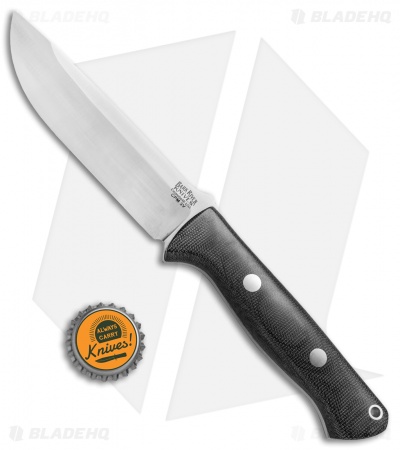 Bark River Bravo 1.25 LT Fixed Blade Knife Black Canvas Micarta (5" CPM-3V)